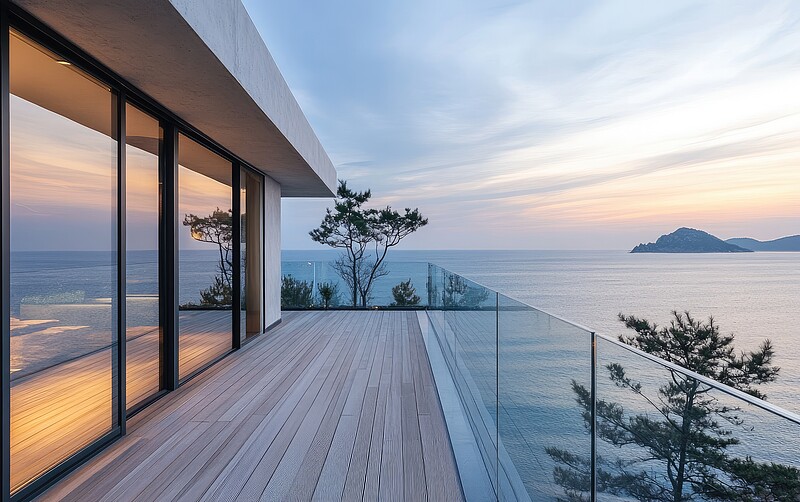 Balaustra K-View su una terrazza